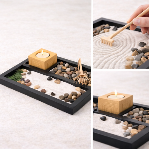 Lotusa Mum Temalı Zen Bahçe Kiti